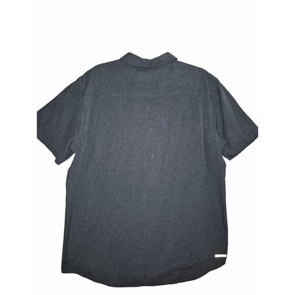 Hurley Mens Gray Short Sleeve Button-Up Shirt XXL Cotton Blend - Picture 7 of 10